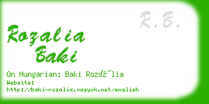 rozalia baki business card